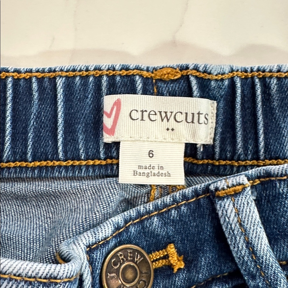 Crewcuts by J Crew Classic Blue Jean Shorts girls size 6 - Picture 3 of 3